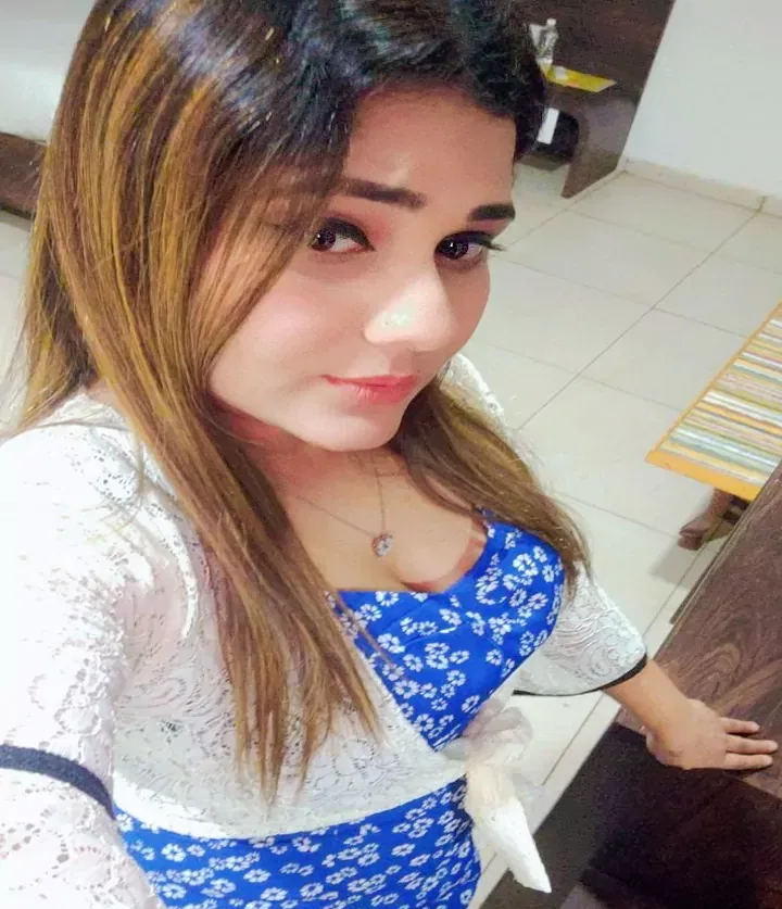 College Girl in Blue Dress